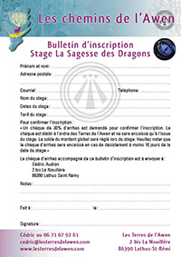 Bulletin d'inscription - Rencontre avec les Dragons